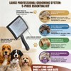 5-Piece Dog Grooming Kit, Large Long Pin Dog Slicker Brush
