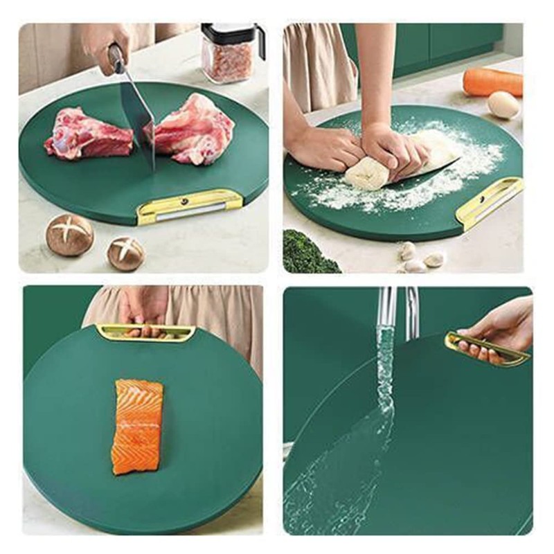 Naita, Round Cutting Board, Antibacterial, Heat Resistant, Boiling, Handle, Round