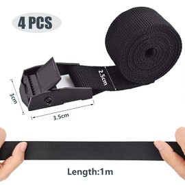 Newthinking 4 Pack Tie Down Straps, Heavy Duty Lashing Straps Tensioning Belts with Adjustable Cam Buckle for Car Luggage and Garden Tent Bundled Fixed, 2.5CM*1M