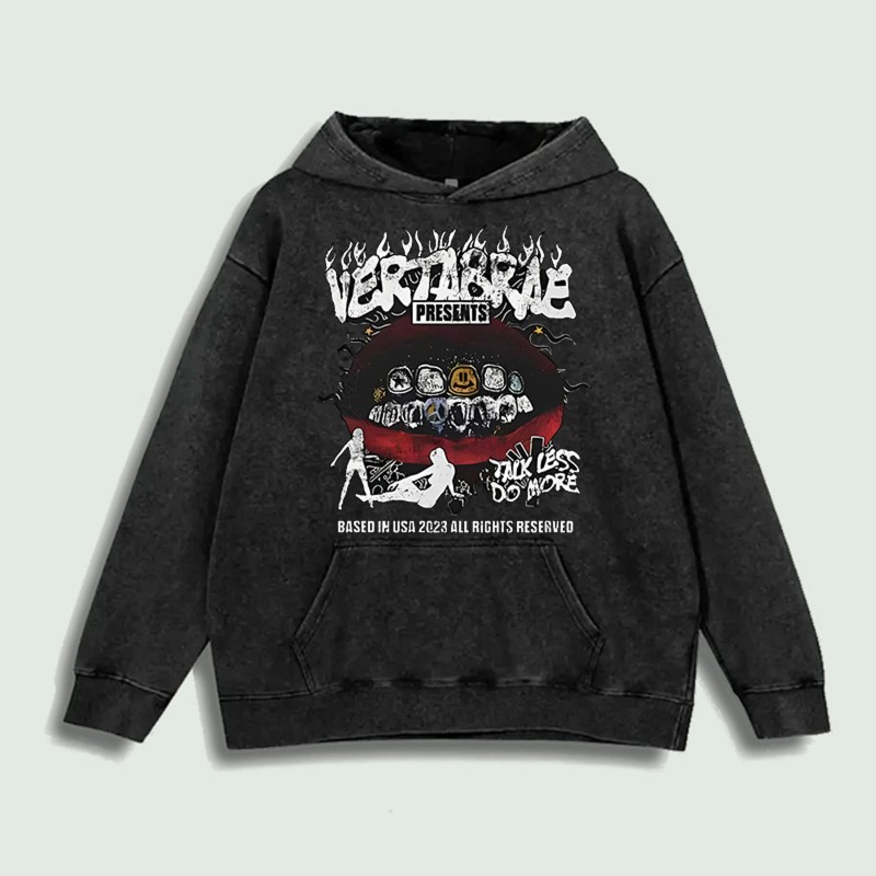 Vertebrae Graphic Hoodie 100% Cotton US Warehouse 6 ColorsColor: Purple,