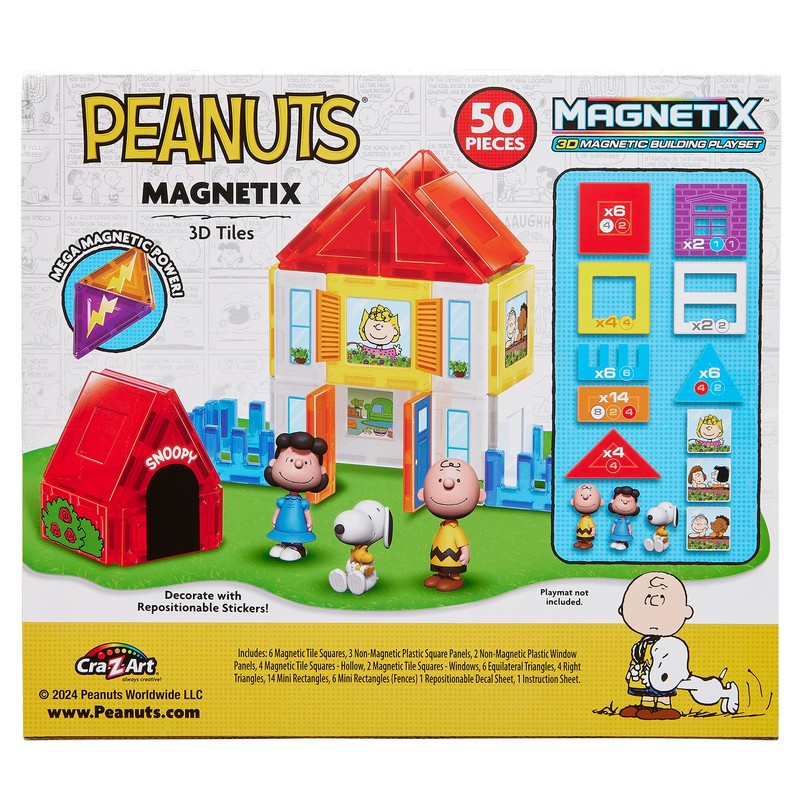 Magnetix 3D Peanuts Charlie Brown and Friends Magnetic Building Tile