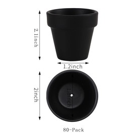 Yishang 2 inch Small Terracotta Pots with Drainage Holes,Mini Clay Ceramic Pottery Planter,Cactus Flower Nursery Terra Cotta Pots, for Indoor/Outdoor Succulent Plants, Crafts, Wedding Favor(80 Pack)
