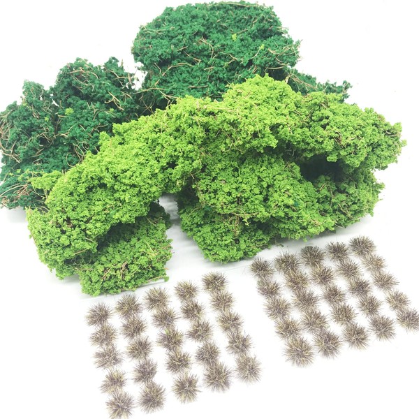 Cayway 3 Pack Static Grass Tuft Miniature Shrubs Bushes Model
