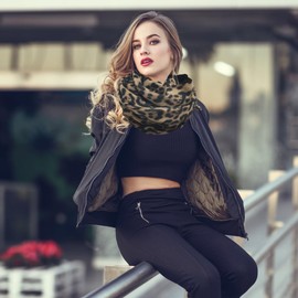 SwirlColor Women's Scarves & Wraps, 180 cm / 70.87 inch Long Warm leopard print scarfs for women Winter Daily