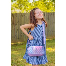 Choco Mocha Girls Crossbody Purse for Kids, Girls Messenger Bag for Little Girl Mermaid Purse, Christmas Gift for Kids Girl, Purple