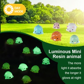 dsooldre 50 Pcs Cute and Slightly Sea Life Style Resin Tiny Animals Mini Glow Creatures Mini Figurines Bulk Decoration Mini Garden Landscape Aquarium Doll House Decoration DIY Crafts Accessories
