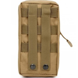 Tactical MOLLE Pouch Waist Pack EDC Organiser Medic Tool Bag Airsoft Military Army Utility Belt Backpack Vest Pouch (Tan/Khaki)