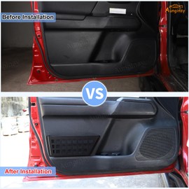 Aunginsy Aluminum Alloy Front Door Storage Pockets Box Compatible with Toyota Tacoma 2016-2023, Modern Style Car Organizer, Dark Black