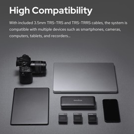 GODOX MoveLink II M1 Wireless Lavalier Microphone, 2.4G Lavalier Mic 100m(328ft) Range Lapel Microphone for Smartphone, DSLR Camera, for YouTube, Volg, Live Streaming, Interview, etc (White)