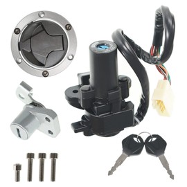GENRICS Motorcycle Ignition Switch Fuel Gas Cap Seat Lock Keys Set Replacement for 250R EX250J 300 EX300A EX300B 2008-2015