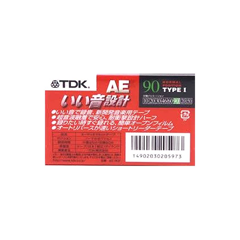 TDK CASSETTE TAPE AE 90 AE – 90 °F Type1
