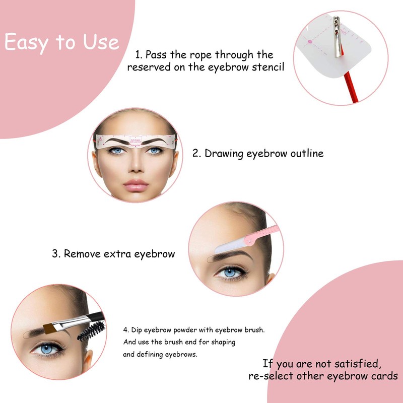 TEUVO Eyebrow Stencil Set for Beginners 3 Protocol Makeup, 24