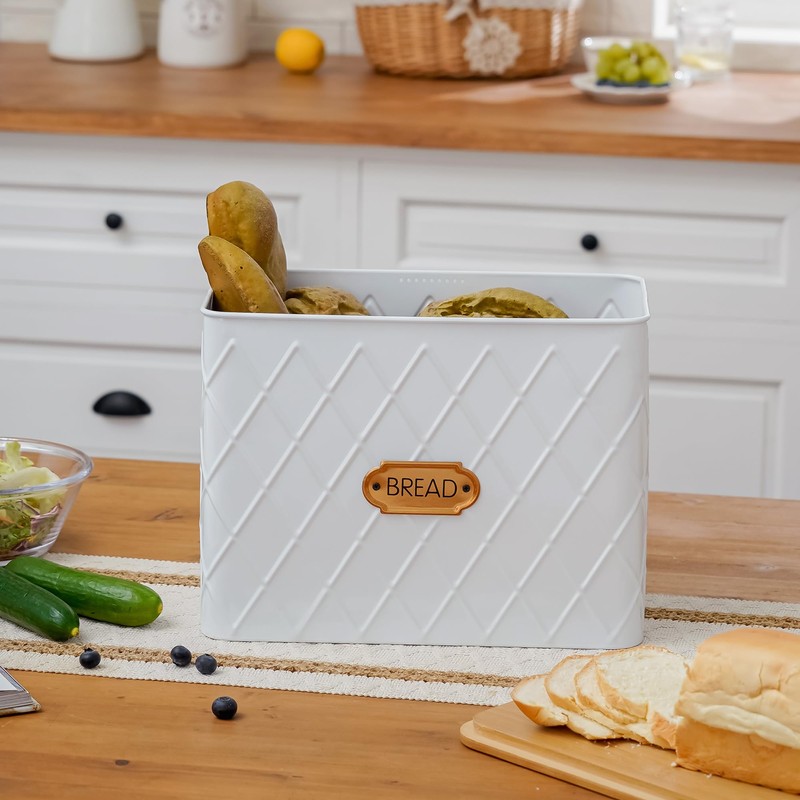 HOME PALETTE Extra Large Bread Box for Kitchen Countertop Corner