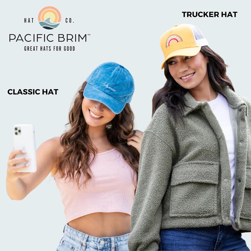 PACIFIC BRIM Women's Adjustable Cap Mesh Side Panels Trucker Hat