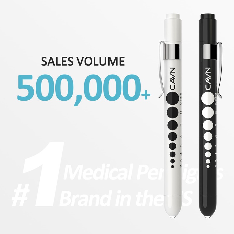 CAVN Pen Light with Pupil Gauge LED Penlight for Nurses