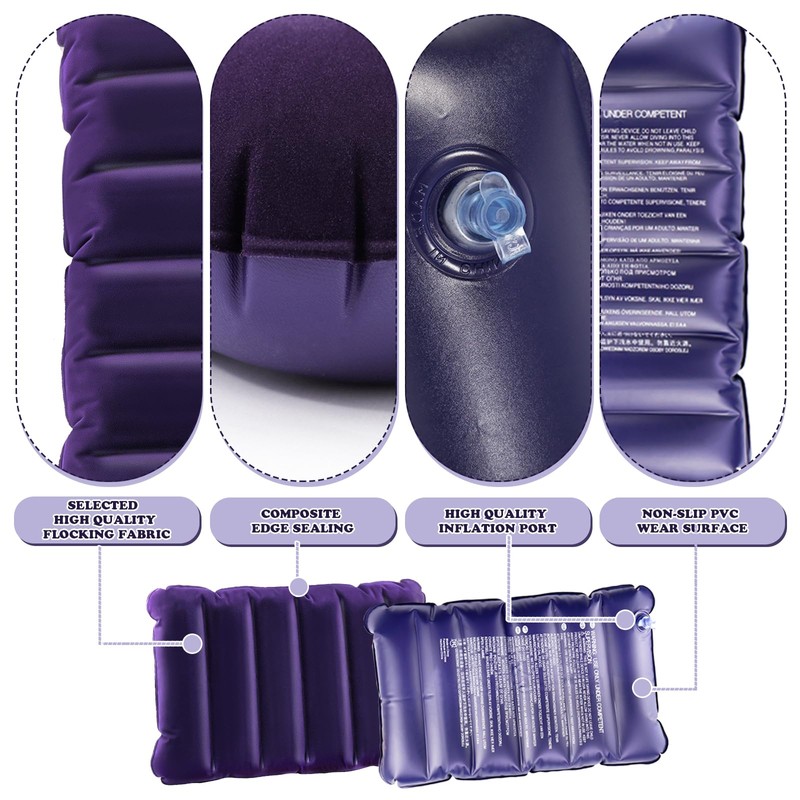 UVVRUR Inflatable Travel Pillow 2 Pack Camping Car Velour Soft