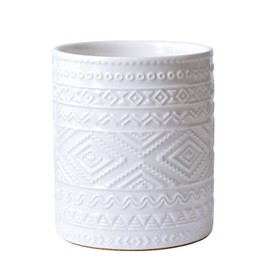 Yundu White Porcelain Kitchen Utensil Holder for Countertop, Utensil Crock for Home Décor
