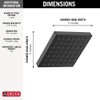 Delta Faucet Modern 5-inch Single-Spray Shower Head, Black Square Shower