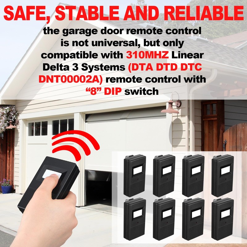 Kingdder 8 Pcs Garage Door Remote Compatible with Linear Delta