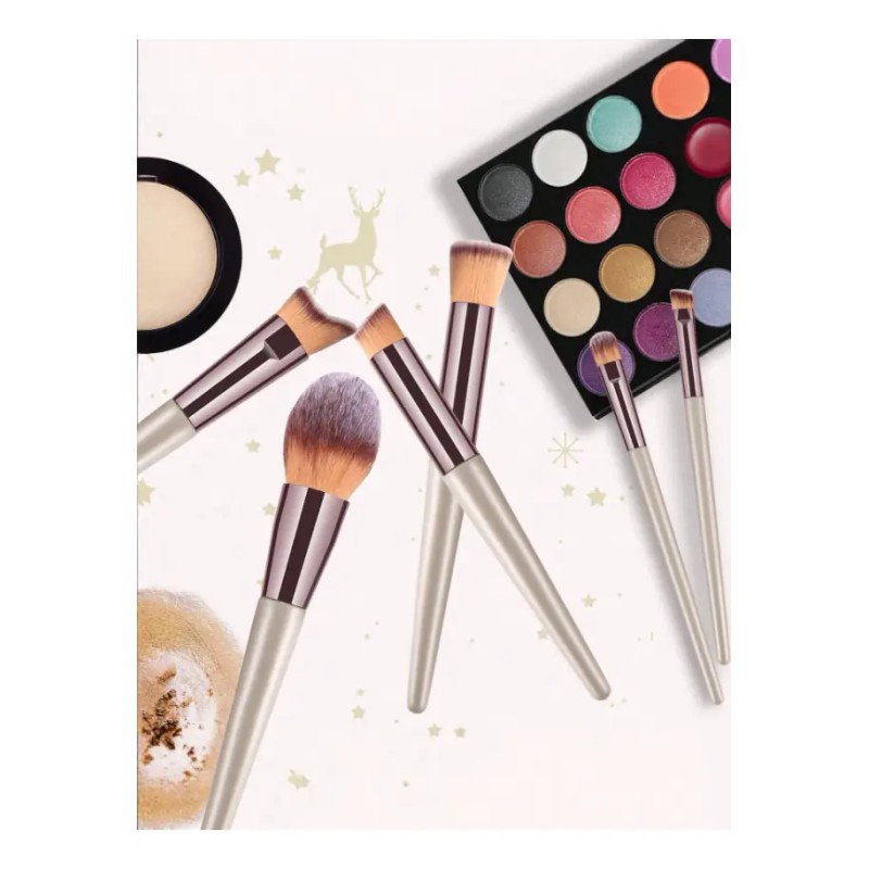 Brochas Velvoss 14 Piezas Cepillo Maquillaje Color Champán