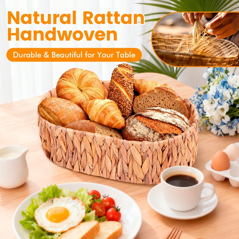 Bread Basket with Warming Stone and Cloth -Terra Cotta Bread