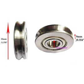 Preamer Ball Bearing Guide Pulley, 2pcs 2mm V Groove, V6200ZZ, 10*35*9mm, Steel, Sealed