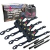 QTM 4 Pack Retractable Ratchet Straps, 1" x10' with Soft