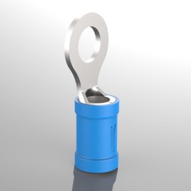 Auprotec Ring Terminals, 0.5 - 6.0 mm² Hole Diameter, M3 - M12 Partially Insulated PVC Crimp Cable Connector Made of Tin-Plated Copper