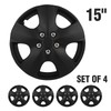 SCITOO 15" Black Hubcaps Set of 4, fits Cars, Trucks,