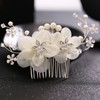 AVILMORE Flower Pearl Hair Comb Hair Ornament Rhinestone with Storage