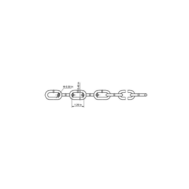 5/16” Proof Coil Weld Steel Chain, White Powder Coated After
