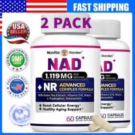 NuvitaGarden Advanced NAD Supplement for Men & Women, Boosts Cellular Energy,120 Capsules
