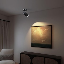 Opulux 9W LED Ceiling Spotlight Indoor Adjustable Surface Accent Lamp for Corridor Living Room Warm White 3000K CRI 97 Anti-Glare Picture Artwork Spot Light Black