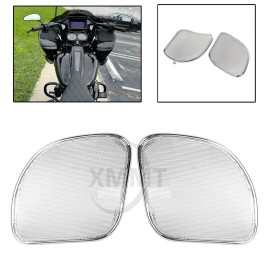 Unbranded Chrome Speaker Grilles Mesh Cover For Harley Road Glide Ultra FLTRU FLTRX 15-23
