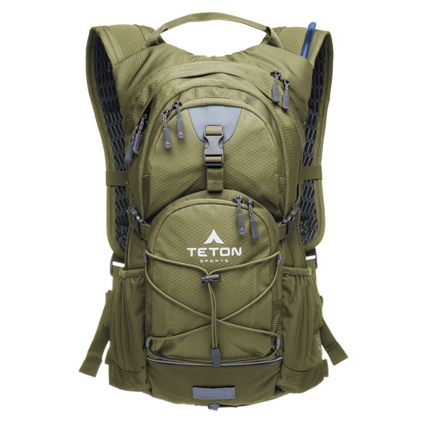 TETON Sports Oasis 18L Hydration Pack with Free 2-Liter Water Bladder; The Perfect Backpack for Hiking, Running, Cycling, or Commuting,Olive