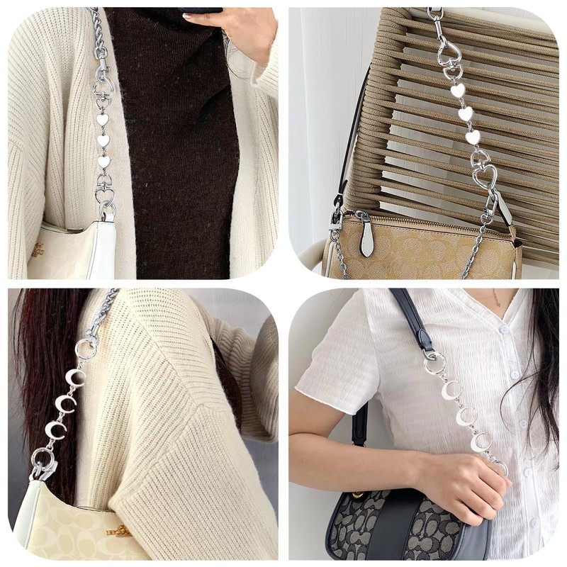 2Pcs Purse Extender Chain Silver Bag Extender Chain Purse Strap