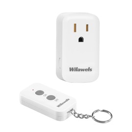 Remote Control Outlet Plug Wireless On Off Power Switch, WILAWELS Wireless Remote Light Switch for Lamp, Light, Fan, Programmable, Compact and Portable, 100ft RF Range, FCC Listed, Battery Included