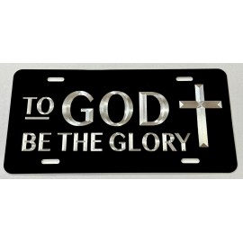 Diamond Etched Products To God be the Glory Christian Car Tag Diamond Etched Engraved License Plate