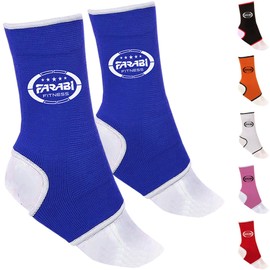 Farabi Sports Ankle Support Breathable Sprained Ankle Support for Ankle Injury, Ligament Damage, Joint Pain, Recovery, Sports, Anti Slip Ankle Compression Support Comes with Pair (Blue, S/M)