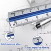 Biaungdo Engineer Scale Ruler, 12 Inch Solid Aluminum Triangular Drafting