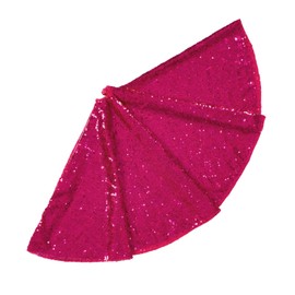ShinyBeauty Sequin Christmas Tree Skirt 36Inch Hot Pink Tree Skirt Ornaments Decoration Tree Skirt Dress for Party Medium Fuchsia Tree Skirt Christmas Tree Decoration