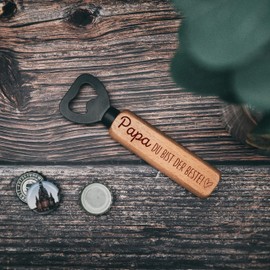 Abenteuernah Dad Bottle Opener, Gift for Men, Small Thank You Gift for the Greatest Dad for Father's Day or Birthday, with High-Quality Engraving for the Best Dad