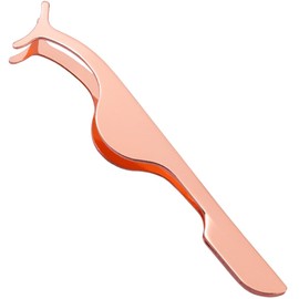 DAZISEN False Eyelashes Applicator Tool/Remover Tweezer - Professional Stainless Steel Fake Lashes Cosmetic Tool Eyelashes Clip for Lashes Application and Removal(Rose Gold)