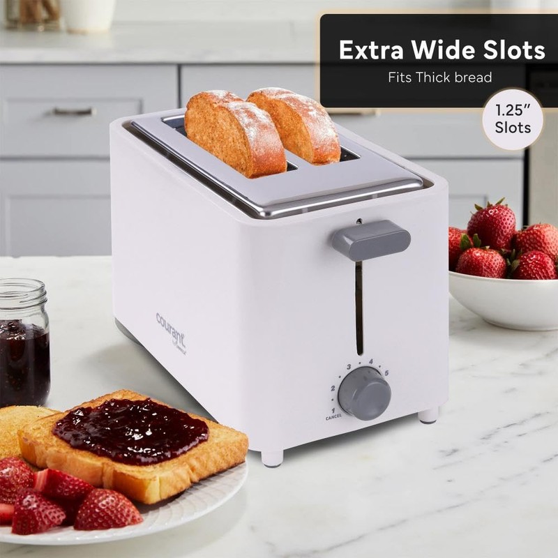 Courant 2-Slice Toaster Cool Touch with Extra Wide Slots For