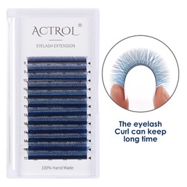 ACTROL YY Eyelashes Extension Lashes Dark Blue C Curl 0.07mm 8-15mm Mixed Y Lash Volume Extension Easy Fans Y Shaped Premade Soft Eyelashes Supply