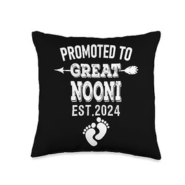 Promoted To NOONI Est.2024 New Baby Shower Pregnancy Throw Pillow, 16x16, Multicolor