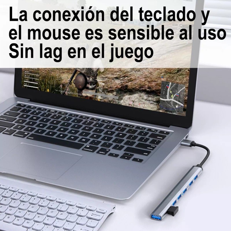 Gomia Adaptador Multipuerto Hub Delgado De 7 Puertos Usb 3.0
