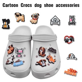 IBXWMNG 16pcs Puppy Shoe Charms for Kids Cartoon Decoration PVC Bracelet Charms, Polyvinyl Chloride