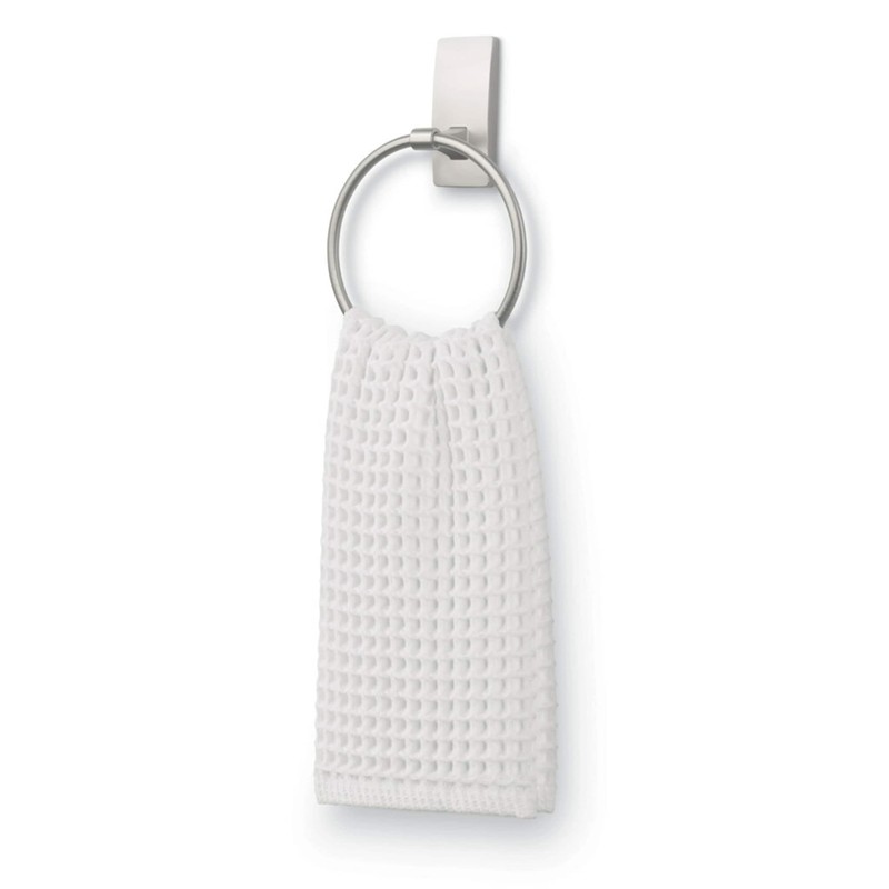 Command Hand Towel Holder Satin Nickel with Water Resistant Command