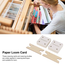 30 Pcs Weaving Cards, Paper Tablet Weaving Cards, Card Weaving Household Flexible Loom Cards with 2 Pcs Shuttles, Storage Bag for Beginners Loom or Inkle Loom Weaving Supplies